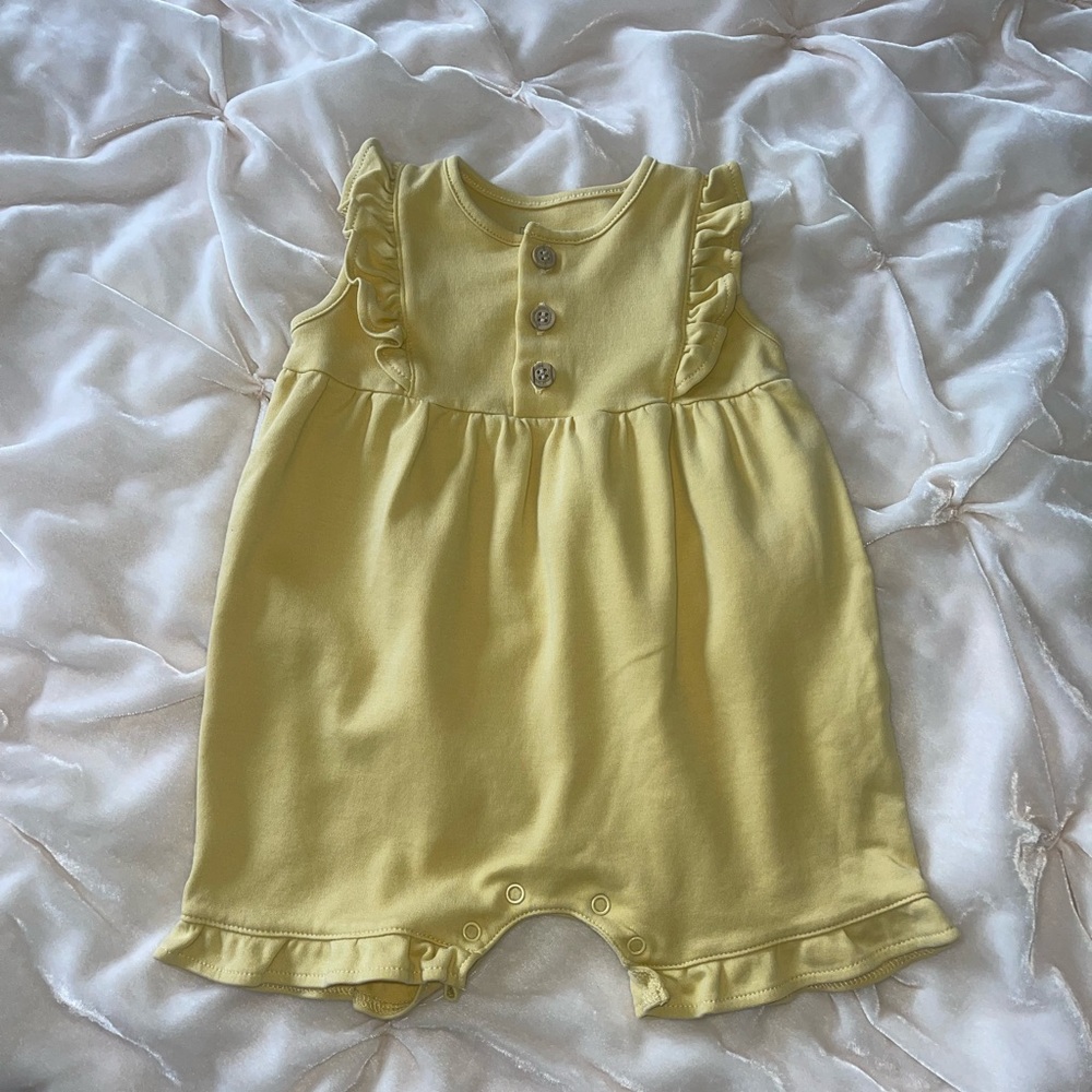 Yellow Ruffled Kids One Piece